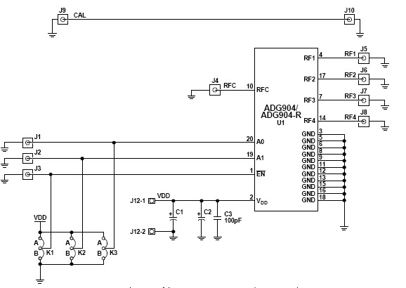 2 GHz Analog Devices adg904bruz-r RF Switch TSSOP-20 4:1 mux // sp4t