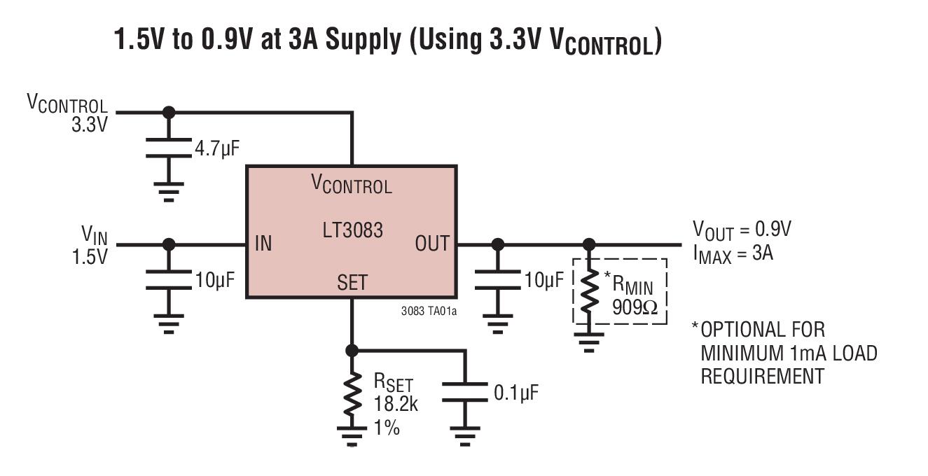 LT3083_Typical Application Reference Design DC to DC Single Output