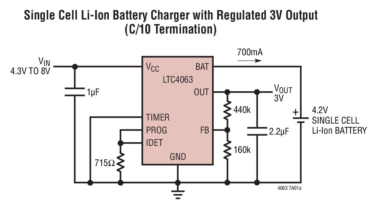 Ltc4063 Typical Application Reference Design Battery Charger Arrow Com