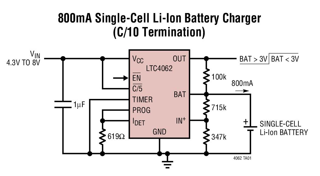 Ltc4062 Typical Application Reference Design Battery Charger Arrow Com