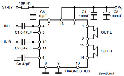 Tda7375 Audio Amplifier Circuit Diagram