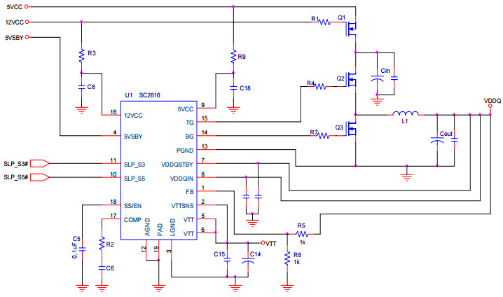 sc2616_typical application reference design dc to dc single output