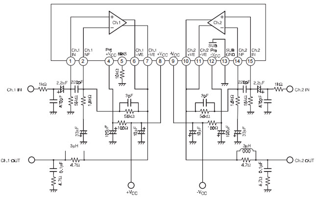 Stk402 050 Typical Application Reference Design Audio Power