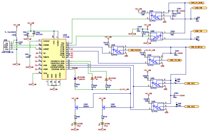 STM8 motherboard - USB Interface Schematic (Sheet 6 of 6)