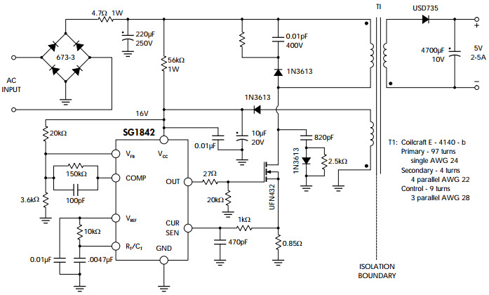 SG1842_Typical Application Reference Design | AC to DC Single Output ...
