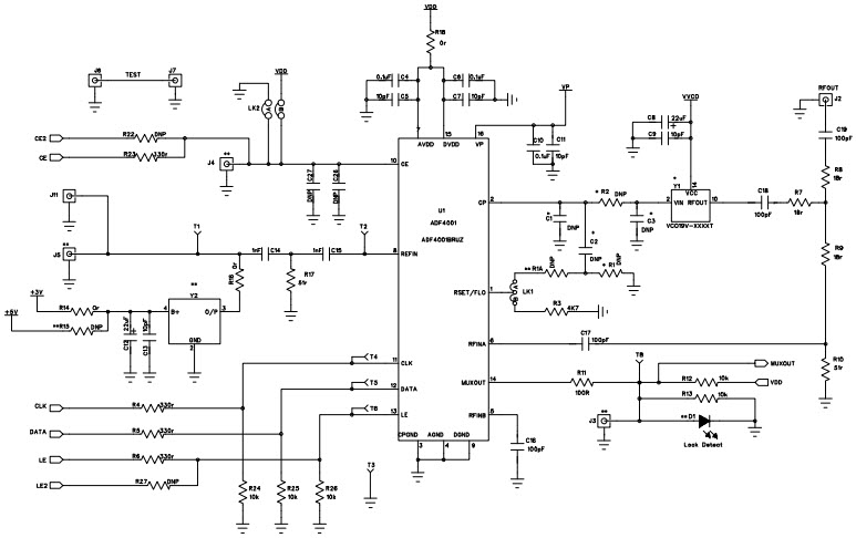 ADF4001 Eval Board Schematic (Sheet 2 of 4)