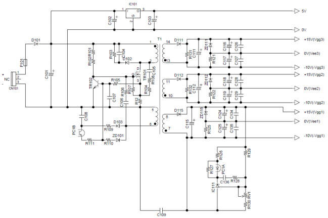 Fuji Electric AT-NPC 3-Level 4in1 IGBT Module Schematic (Sheet 2 of 3)