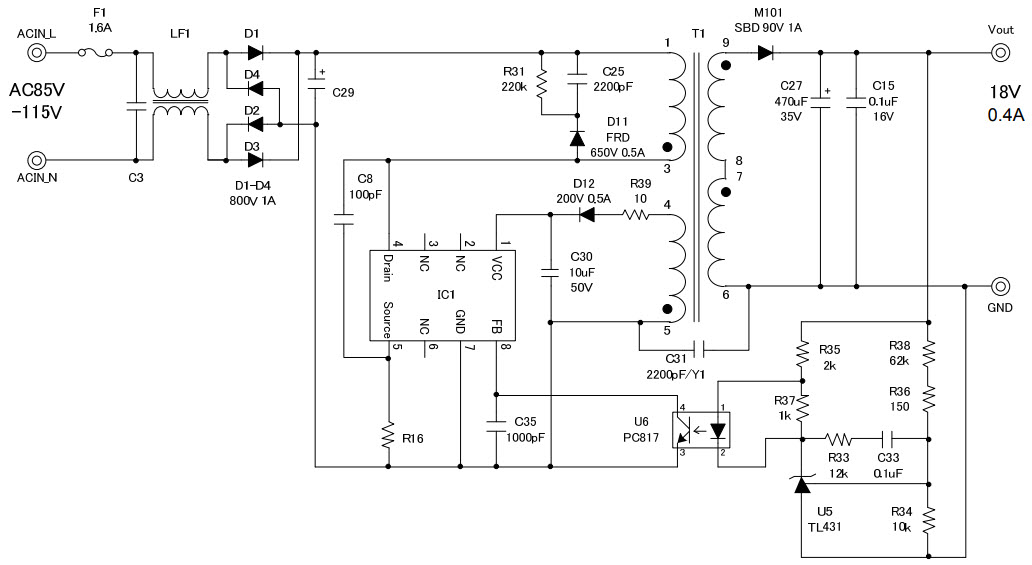 1I1800040000000 Reference Design AC to DC Single Output Power
