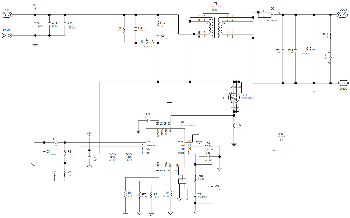 Max 10 Reference Design MAXREFDES1100 Reference Design | 直流到直流单输出电源 | Arrow.com