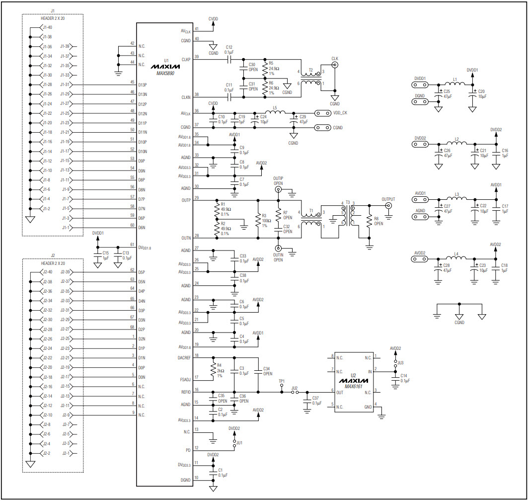 MAX5890EVKIT Reference Design Digital to Analog Conversion