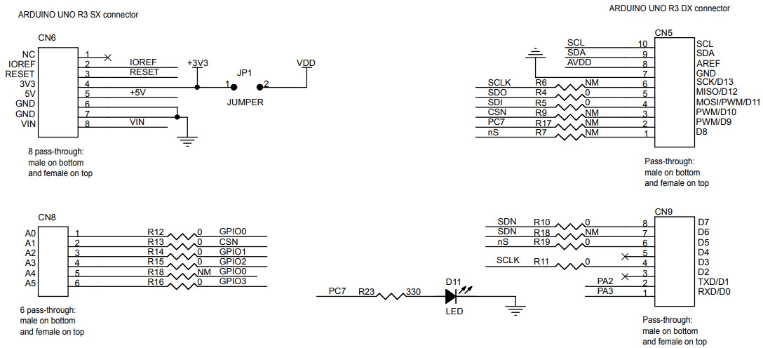 X-NUCLEO-S2915A1 Schematic - Arduino connectors (Sheet 3 of 4)